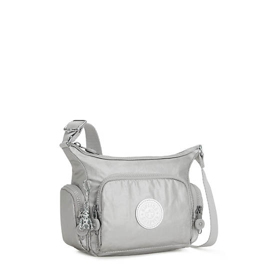 Torba Crossbody Kipling Gabbie Mini Metallic Srebrne | PL 2092SG